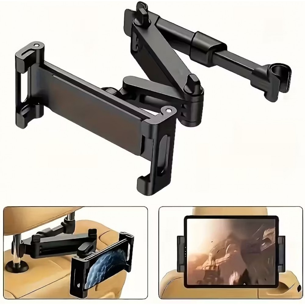 Tablet-/Handyhalterung für die Kopfstütze im Auto, kompatibel mit verschiedenen Geräten von 11,94 bis 32,77 cm - Schwarz