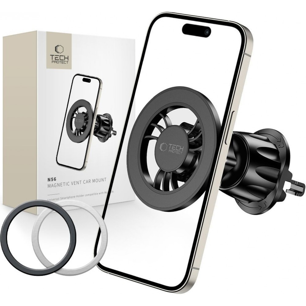 Tech-Protect N56 support de t&eacute;l&eacute;phone magn&eacute;tique pour voiture compatible avec MagSafe - Noir