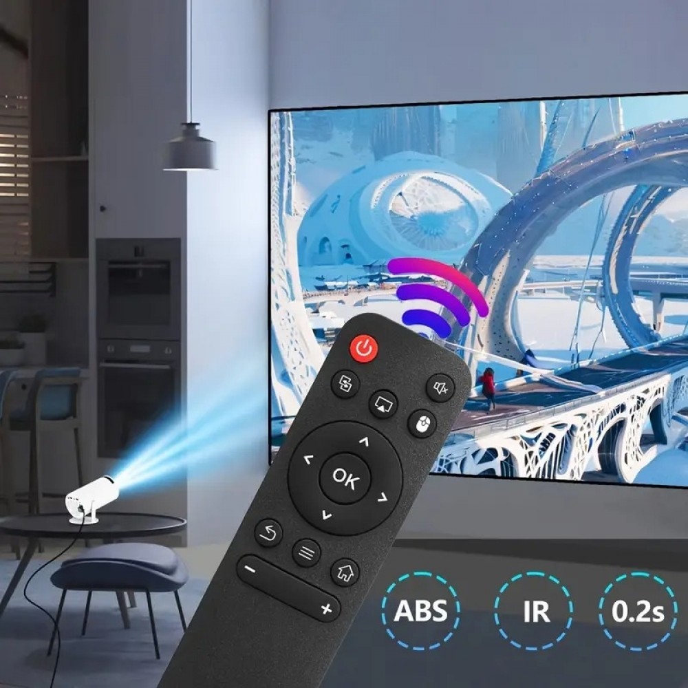 T&eacute;l&eacute;commande de rechange pour projecteurs HY300 / HY300PRO / HY320mini et HY320 compatible avec le chipset H713 (piles non incluses) - Noir