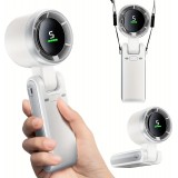 Ventilateur portable pliable rechargeable USB ultra-silencieux 5 vitesses 3600mAh autonomie 10h - Blanc
