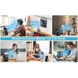 USB wiederaufladbarer tragbarer Ventilator 1800mAh 5 Geschwindigkeiten neigbar 180° digitales Display kompakt - Schwarz