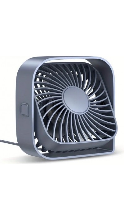 Ventilateur USB portable rotatif 360° silencieux et design à 3 vitesses - Gris