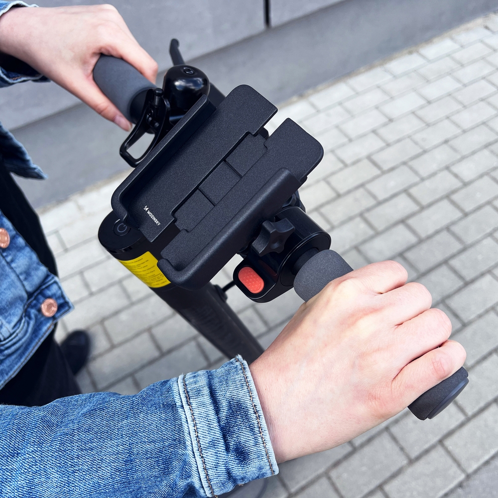 Wozinsky WBHBK3 360&deg; support t&eacute;l&eacute;phone m&eacute;tal pour v&eacute;lo et trottinette - Noir