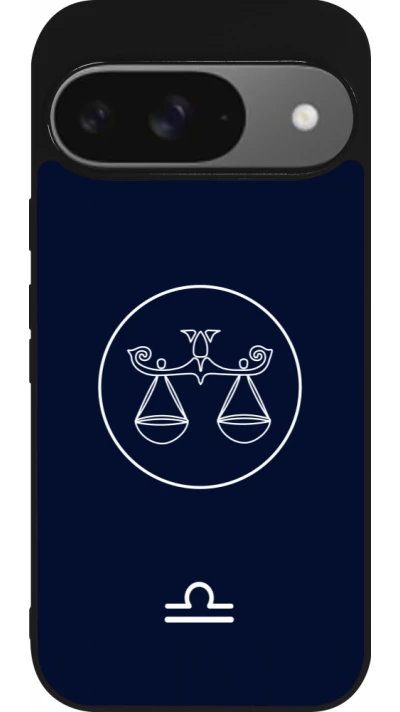 Google Pixel 9 / Pixel 9 Pro Case Hülle - Silikon schwarz Astrologie Waage