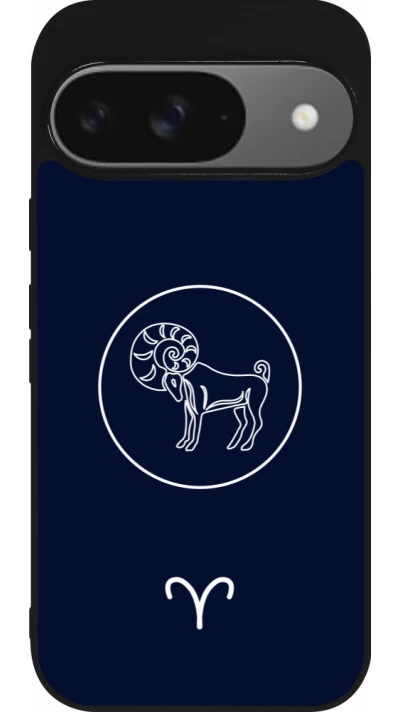 Google Pixel 9 / Pixel 9 Pro Case Hülle - Silikon schwarz Astrologie Widder