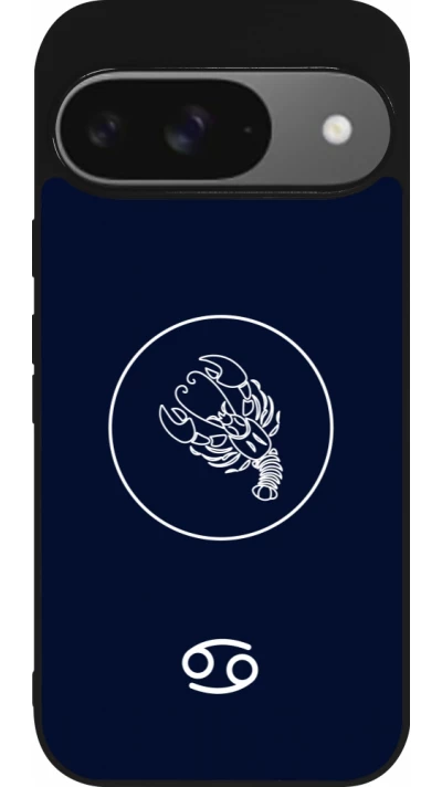 Google Pixel 9 / Pixel 9 Pro Case Hülle - Silikon schwarz Astrologie Krebs