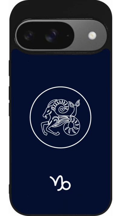 Google Pixel 9 / Pixel 9 Pro Case Hülle - Silikon schwarz Astrologie Steinbock