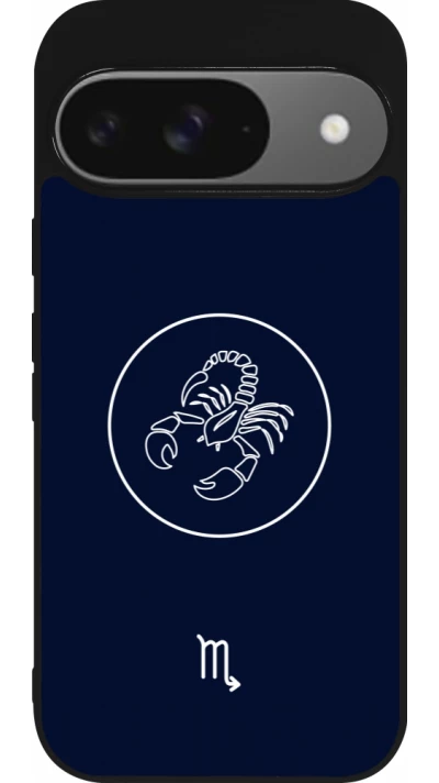 Google Pixel 9 / Pixel 9 Pro Case Hülle - Silikon schwarz Astrologie Skorpion