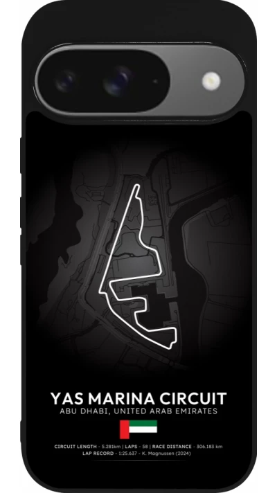 Google Pixel 9 / Pixel 9 Pro Case Hülle - Silikon schwarz F1 Track 2025 Abu Dhabi