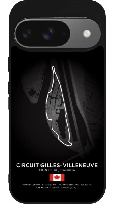 Google Pixel 9 / Pixel 9 Pro Case Hülle - Silikon schwarz F1 Track 2025 Canada