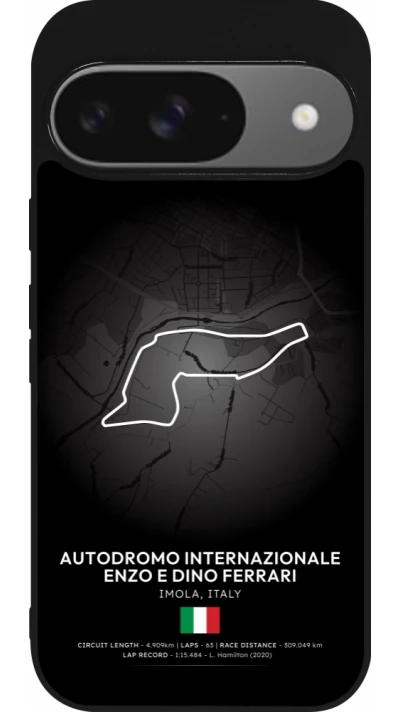Google Pixel 9 / Pixel 9 Pro Case Hülle - Silikon schwarz F1 Track 2025 Emilia-Rogmana
