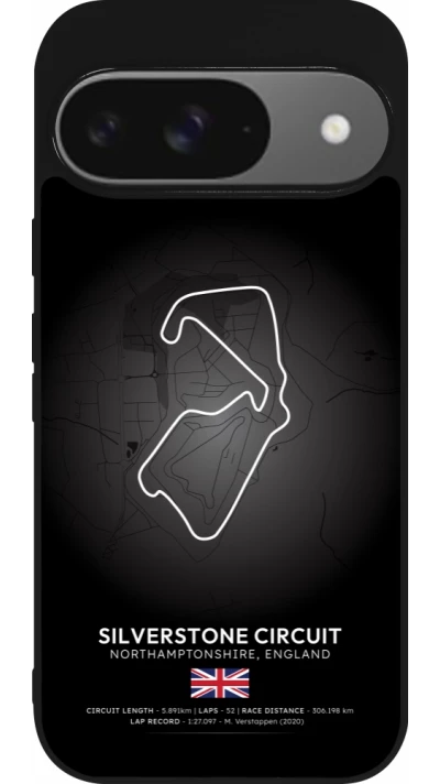 Google Pixel 9 / Pixel 9 Pro Case Hülle - Silikon schwarz F1 Track 2025 Great Britan