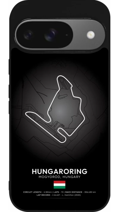 Google Pixel 9 / Pixel 9 Pro Case Hülle - Silikon schwarz F1 Track 2025 Hungary