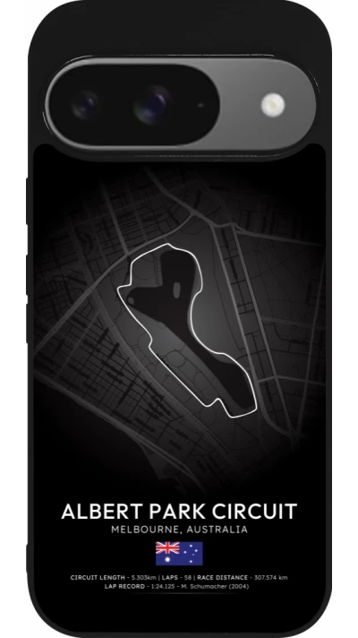 Google Pixel 9 / Pixel 9 Pro Case Hülle - Silikon schwarz F1 Track 2025 Melbourne