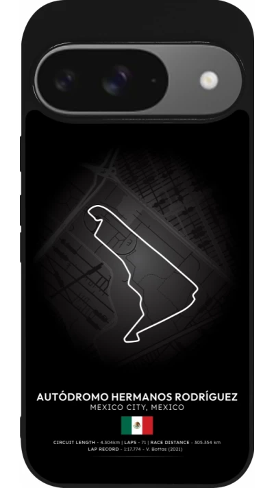 Google Pixel 9 / Pixel 9 Pro Case Hülle - Silikon schwarz F1 Track 2025 Mexico