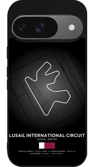 Google Pixel 9 / Pixel 9 Pro Case Hülle - Silikon schwarz F1 Track 2025 Qatar