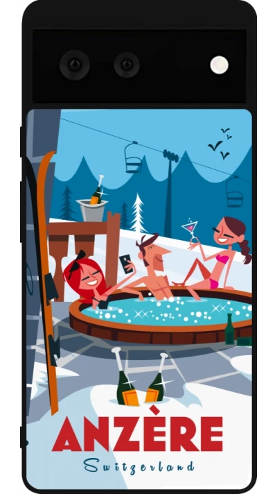Coque Google Pixel 6 - Silicone rigide noir Anzère Mountain Jacuzzi