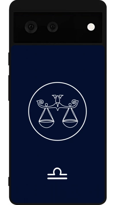 Coque Google Pixel 6 - Silicone rigide noir Astrologie Balance