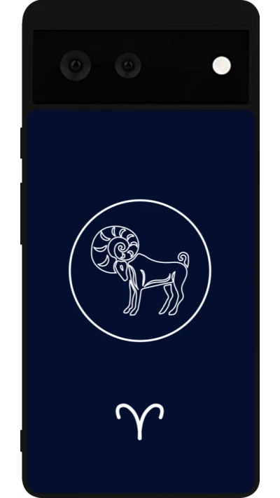 Coque Google Pixel 6 - Silicone rigide noir Astrologie Bélier
