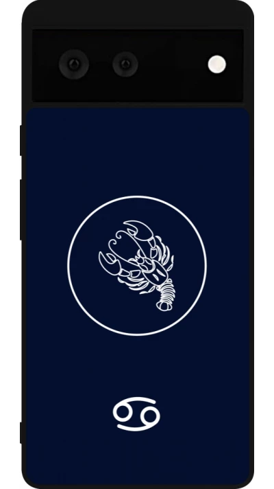 Coque Google Pixel 6 - Silicone rigide noir Astrologie Cancer