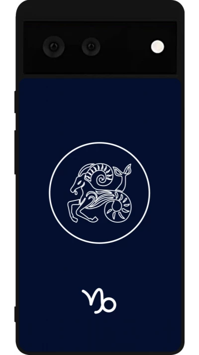 Coque Google Pixel 6 - Silicone rigide noir Astrologie Capricorne