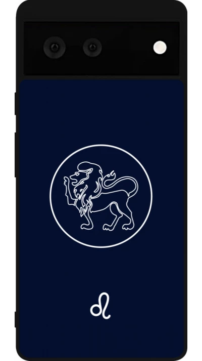 Coque Google Pixel 6 - Silicone rigide noir Astrologie Lion