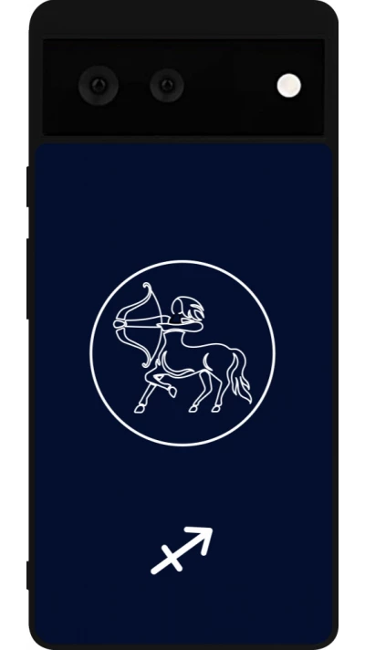 Coque Google Pixel 6 - Silicone rigide noir Astrologie Sagittaire