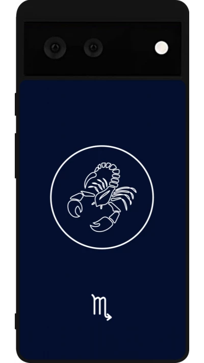 Coque Google Pixel 6 - Silicone rigide noir Astrologie Scorpion