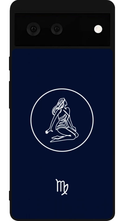 Coque Google Pixel 6 - Silicone rigide noir Astrologie Vierge