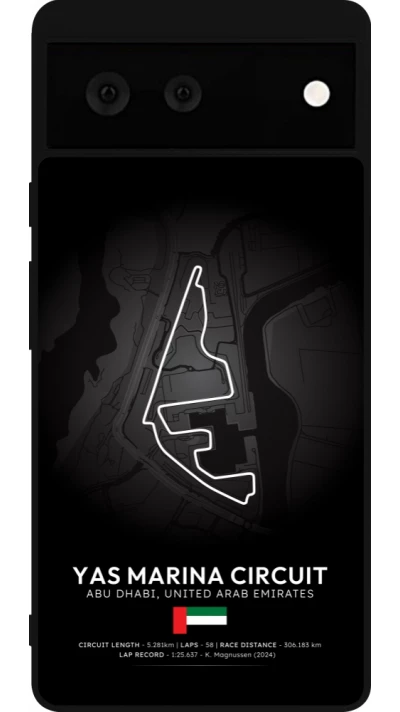 Coque Google Pixel 6 - Silicone rigide noir F1 Track 2025 Abu Dhabi