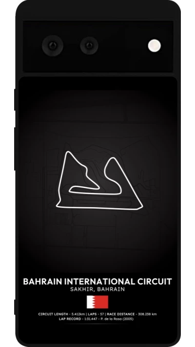 Coque Google Pixel 6 - Silicone rigide noir F1 Track 2025 Bahrain