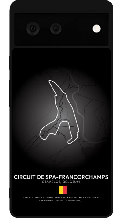 Coque Google Pixel 6 - Silicone rigide noir F1 Track 2025 Belgium