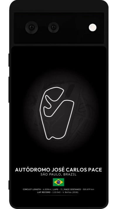 Coque Google Pixel 6 - Silicone rigide noir F1 Track 2025 Brazil