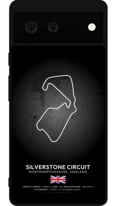 Coque Google Pixel 6 - Silicone rigide noir F1 Track 2025 Great Britan