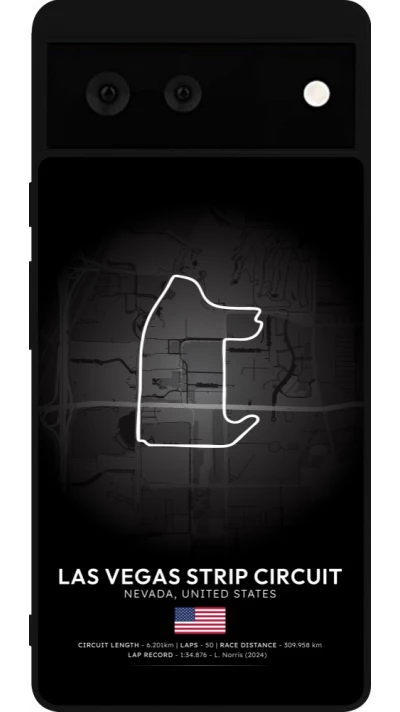 Coque Google Pixel 6 - Silicone rigide noir F1 Track 2025 Las Vegas