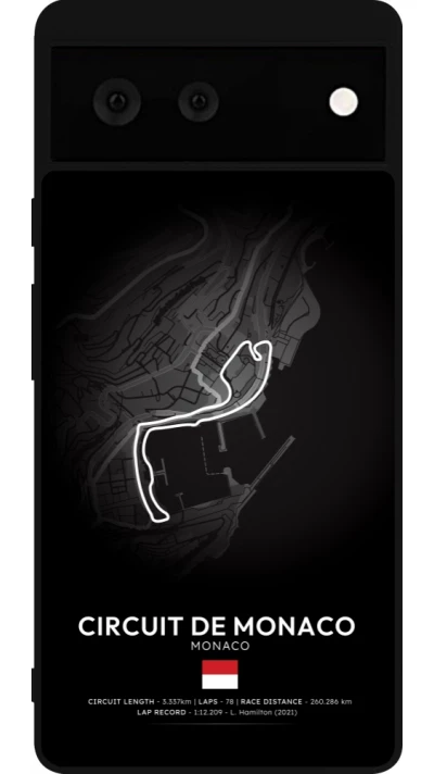 Coque Google Pixel 6 - Silicone rigide noir F1 Track 2025 Monaco