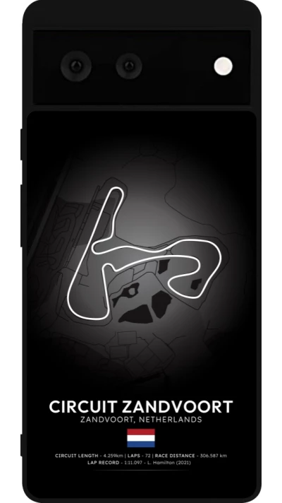 Coque Google Pixel 6 - Silicone rigide noir F1 Track 2025 Netherlands
