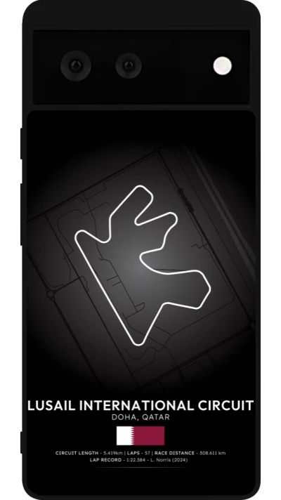 Coque Google Pixel 6 - Silicone rigide noir F1 Track 2025 Qatar