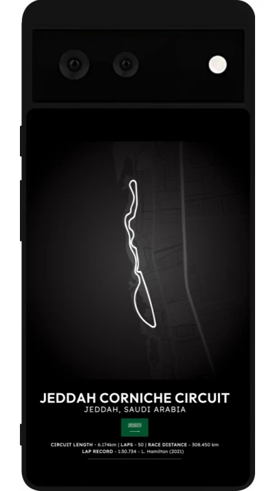 Coque Google Pixel 6 - Silicone rigide noir F1 Track 2025 Saudi Arabia