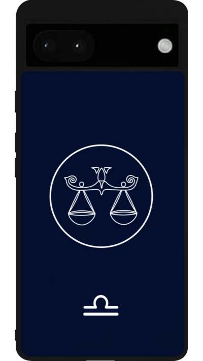Google Pixel 6a Case Hülle - Silikon schwarz Astrologie Waage