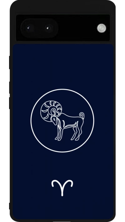 Google Pixel 6a Case Hülle - Silikon schwarz Astrologie Widder