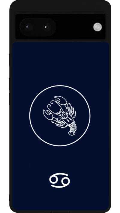 Google Pixel 6a Case Hülle - Silikon schwarz Astrologie Krebs
