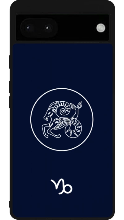 Google Pixel 6a Case Hülle - Silikon schwarz Astrologie Steinbock
