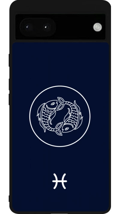 Google Pixel 6a Case Hülle - Silikon schwarz Astrologie Fische