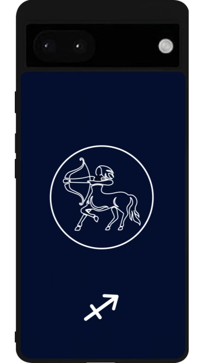 Google Pixel 6a Case Hülle - Silikon schwarz Astrologie Schütze