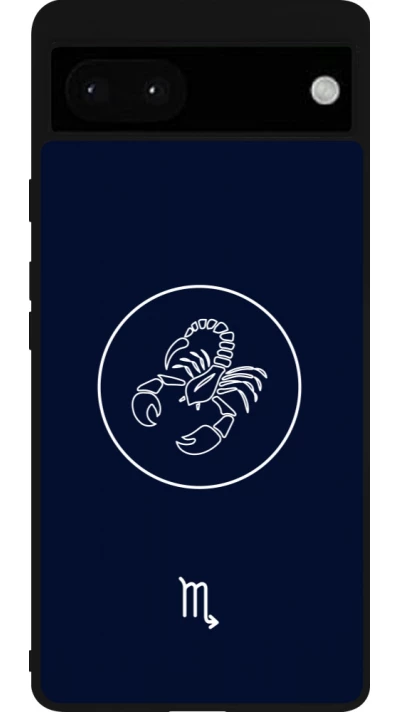 Google Pixel 6a Case Hülle - Silikon schwarz Astrologie Skorpion
