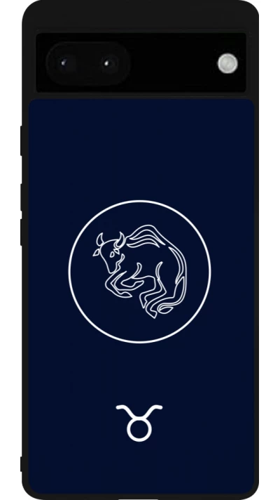 Google Pixel 6a Case Hülle - Silikon schwarz Astrologie Stier