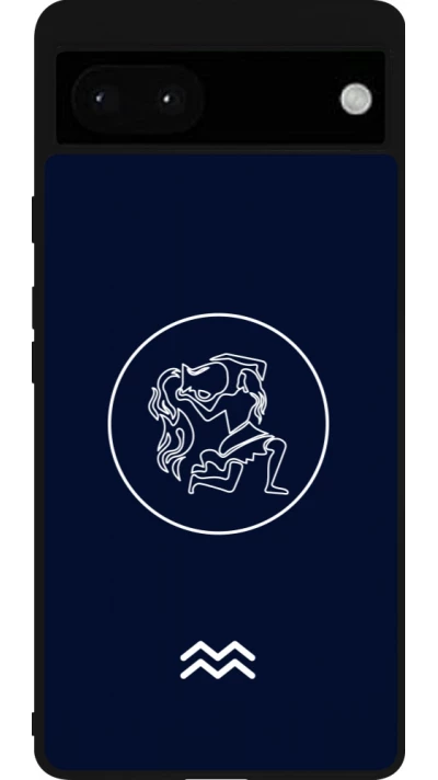 Google Pixel 6a Case Hülle - Silikon schwarz Astrologie Wassermann