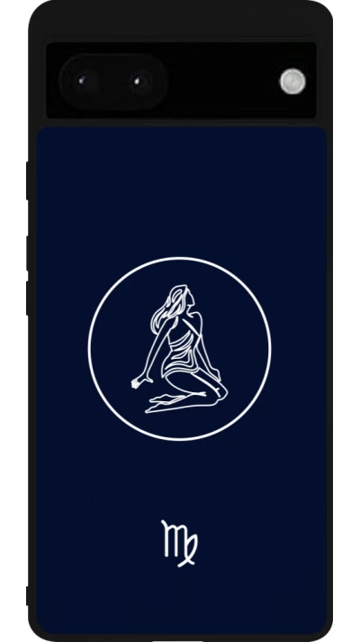 Google Pixel 6a Case Hülle - Silikon schwarz Astrologie Jungfrau