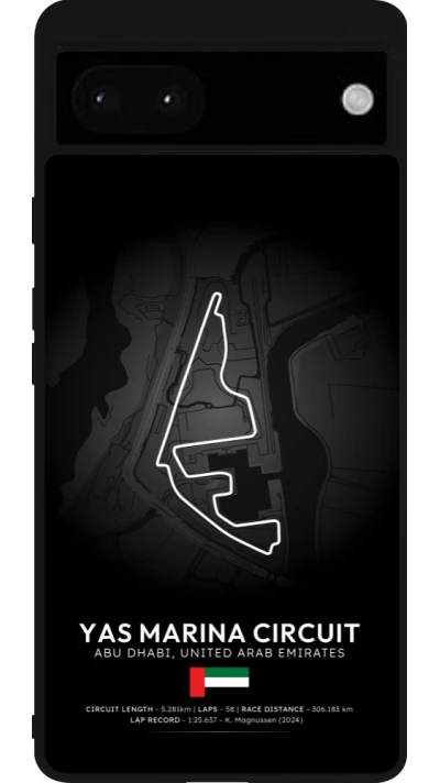 Google Pixel 6a Case Hülle - Silikon schwarz F1 Track 2025 Abu Dhabi